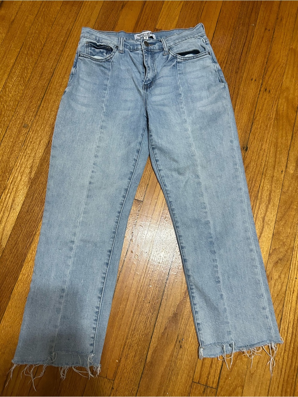 Velvet Heart Jeans Womens 28 Raw Hem Cropped Retro Pants Mid Rise